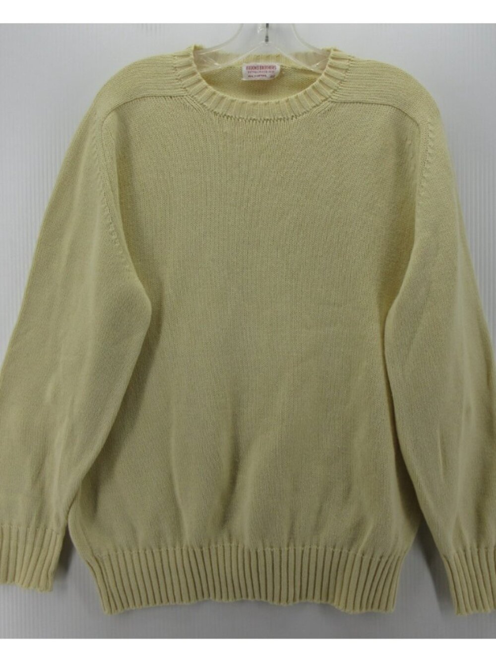 VINTAGE Brooks Brothers Sweater 44 Cream Fisherman 90s USA Large *